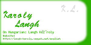 karoly langh business card